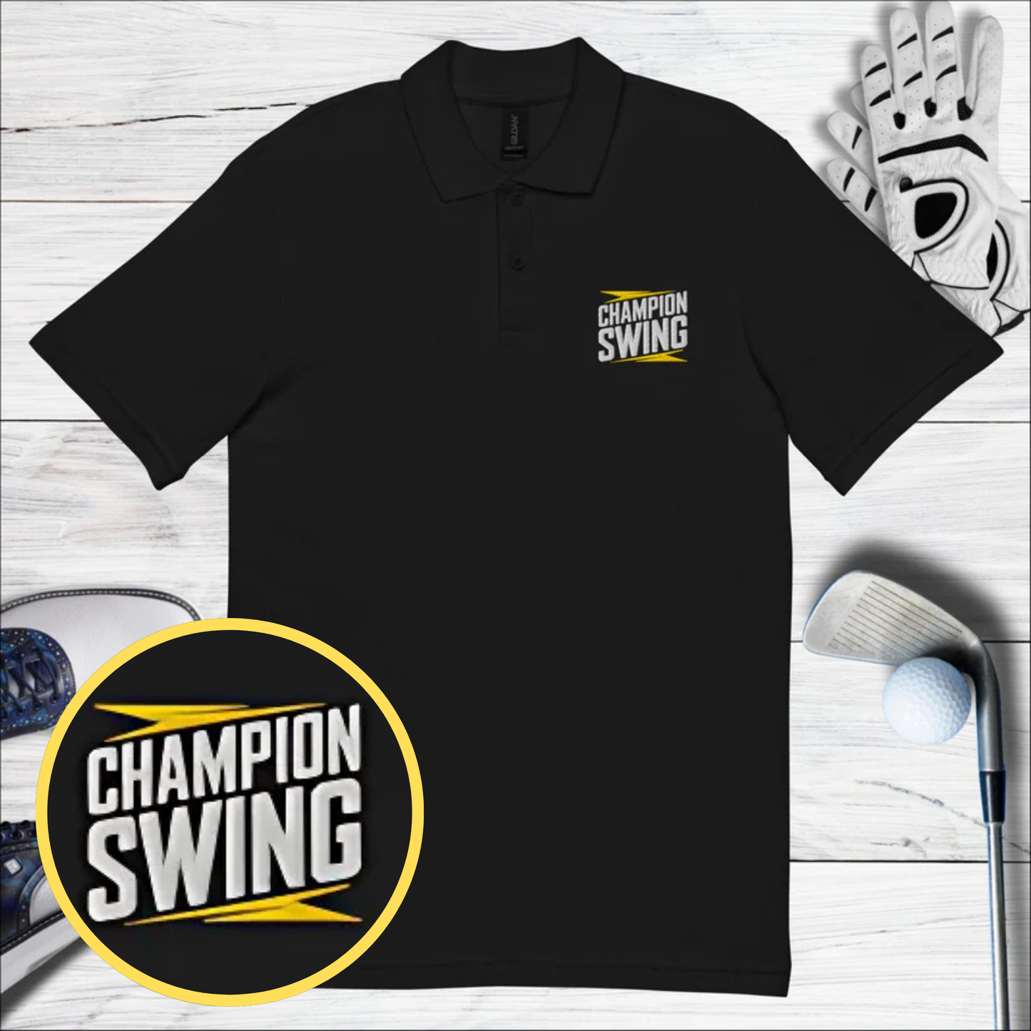 Champion Swing Embroidered Golf Pique Polo Shirt