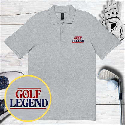 Golf Legend Embroidered Golf Pique Polo Shirt