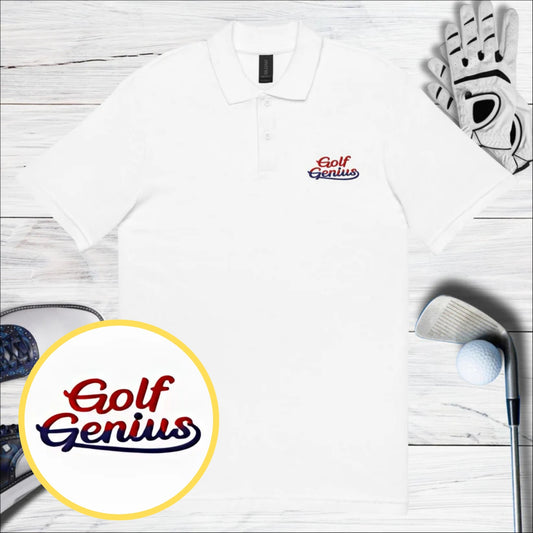 Golf Genius Embroidered Golf Pique Polo Shirt