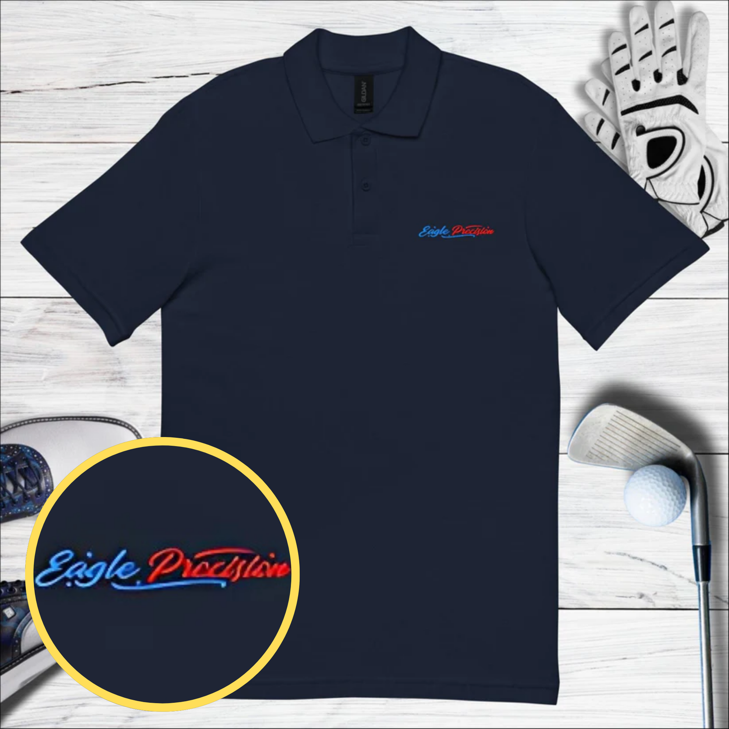 Eagle Precision Embroidered Golf Pique Polo Shirt