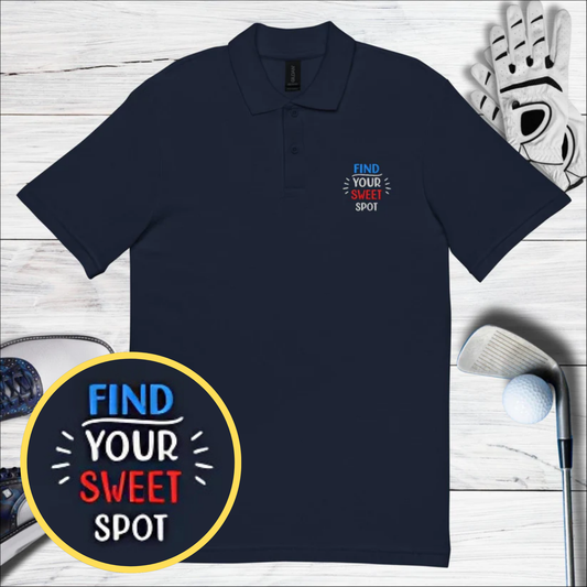 Find Your Sweet Spot Embroidered Golf Pique Polo Shirt