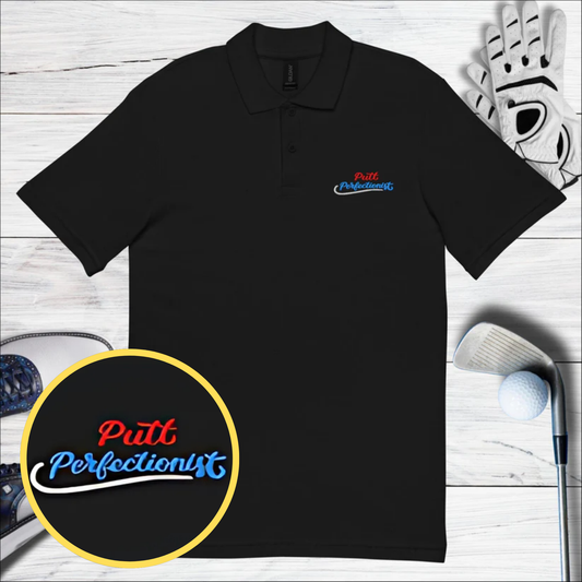 Putt Perfectionist Embroidered Golf Pique Polo Shirt