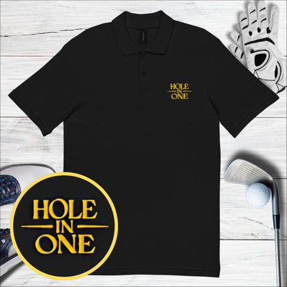 Hole in One Embroidered Golf Pique Polo Shirt