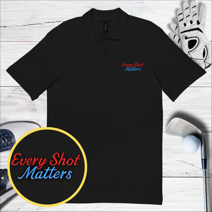 Every Shot Matters Embroidered Golf Pique Polo Shirt