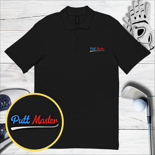 Putt Master Embroidered Golf Pique Polo Shirt